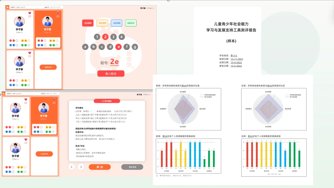 专业评估工具与报告界面示意